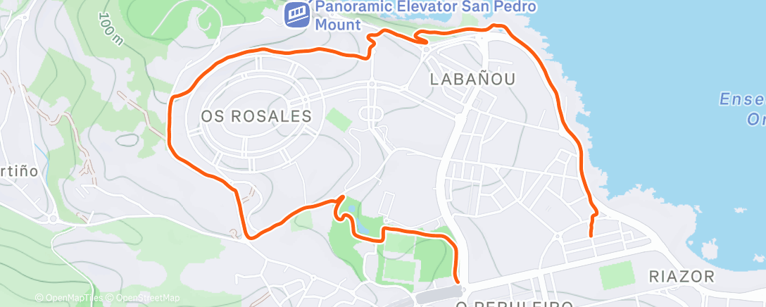 Mapa da atividade, Carrera de montaña vespertina