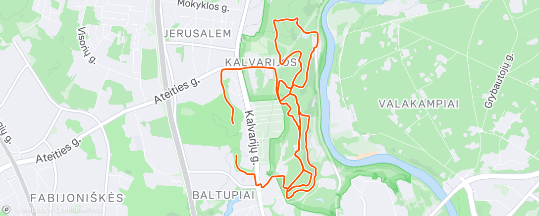 Map of the activity, Lunch Trail Run