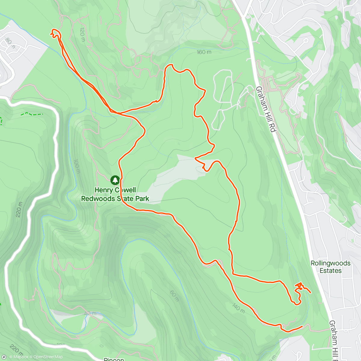 Map of the activity, Henry Cowell