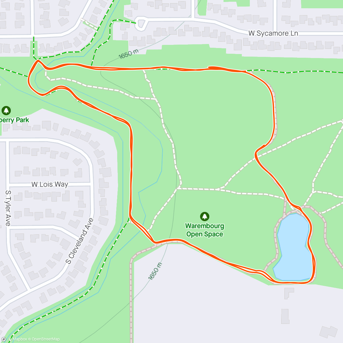 Map of the activity, Run club #8
