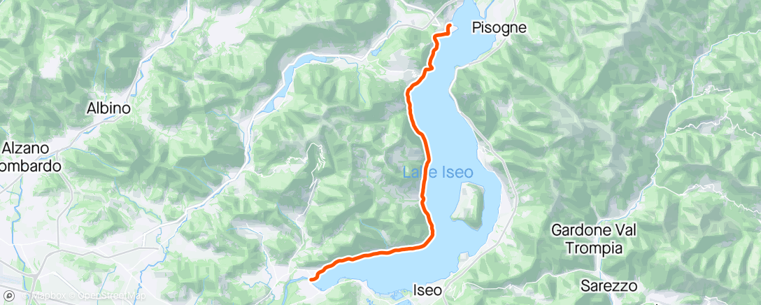 Map of the activity, Sarnico-Lovere  1:49:31
