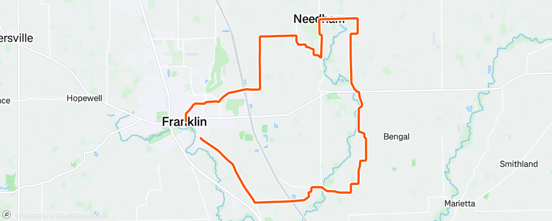Map of the activity, Franklin B group + hike a bike/bridge construction