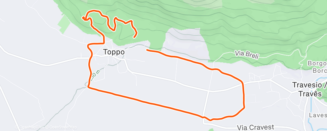 Map of the activity, Camminata mattutina