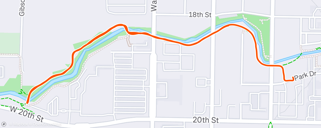 Map of the activity, Afternoon Run