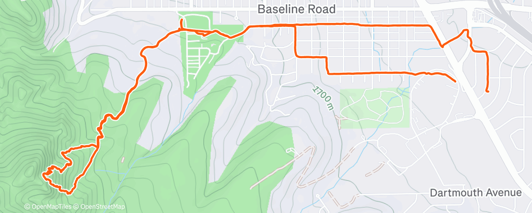 Map of the activity, Hike to scramble dodge block