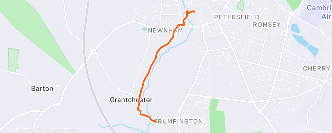 Map of the activity, Afternoon Run