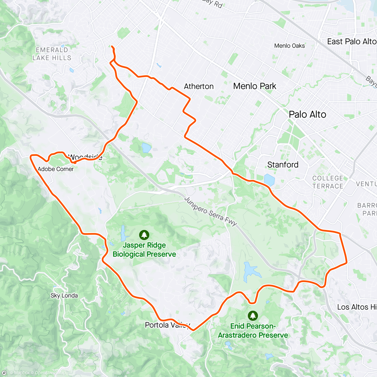 Map of the activity, CR Ride