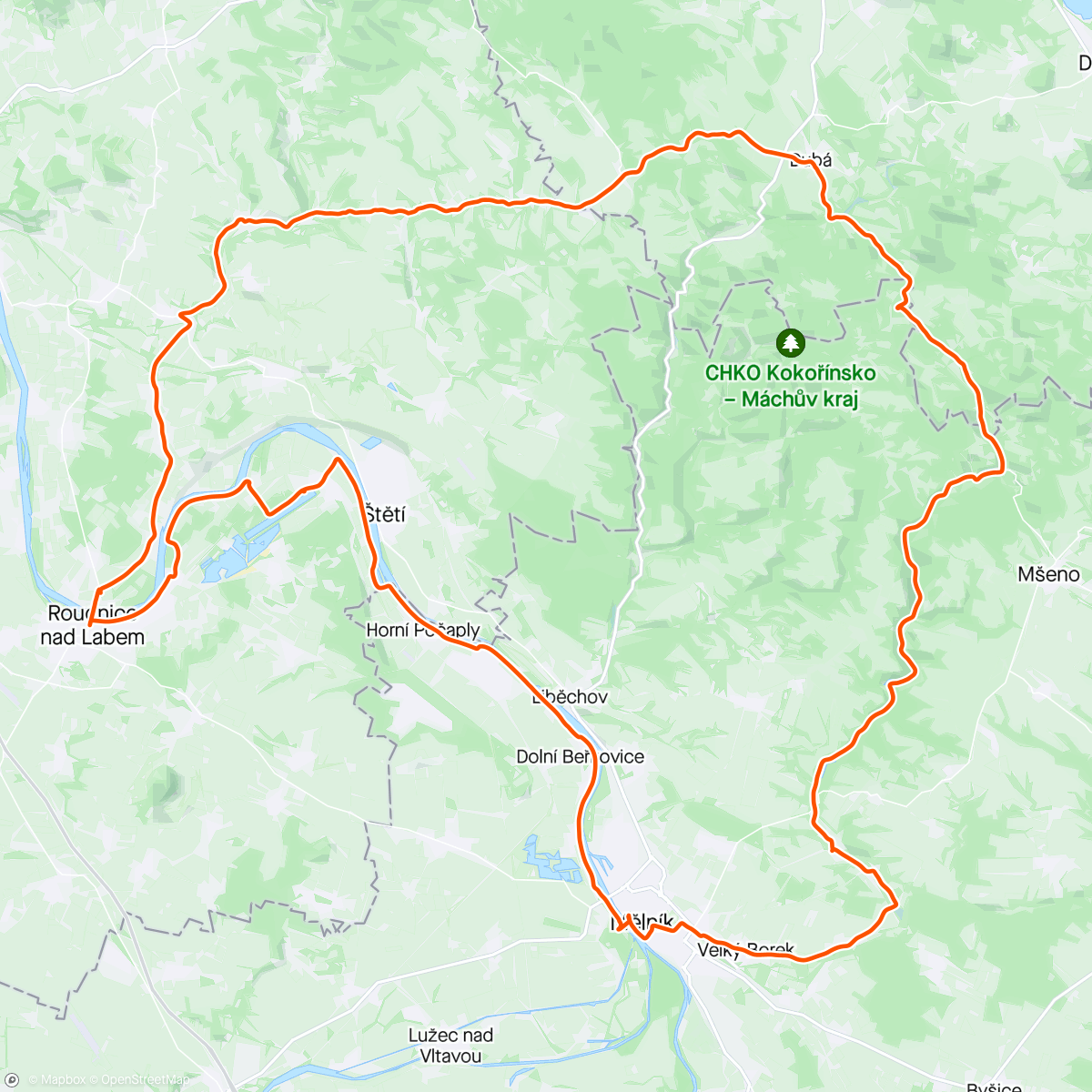 Map of the activity, Výlet na Kokořín
