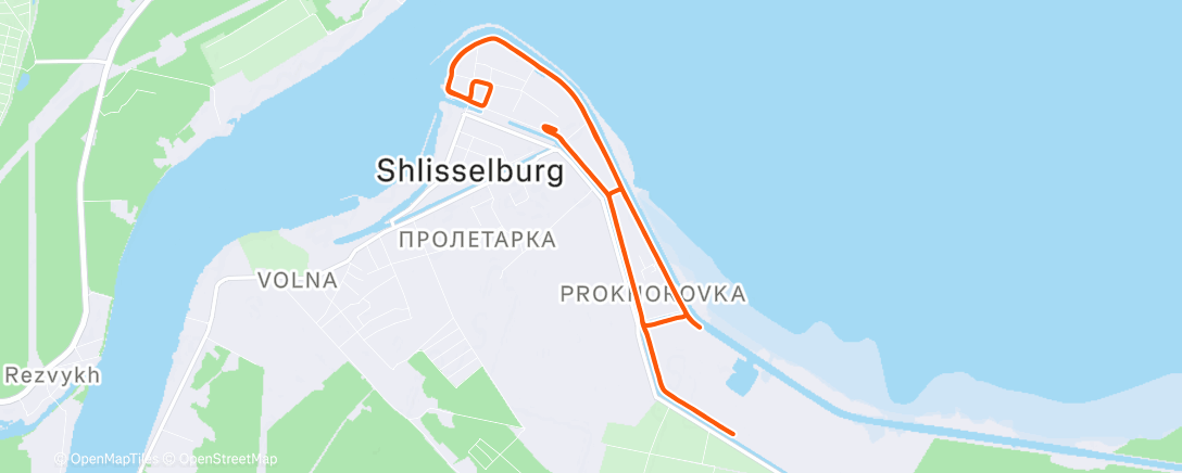 Map of the activity, Evening Run