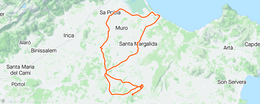 Map of the activity, Noon ride after the rain Mallorca style