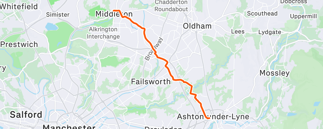 Map of the activity, Afternoon Ride