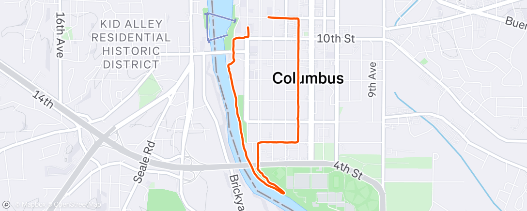 Map of the activity, Evening Run
