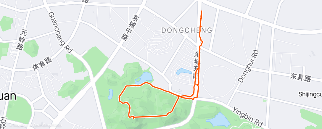 Map of the activity, Qifeng evening walk