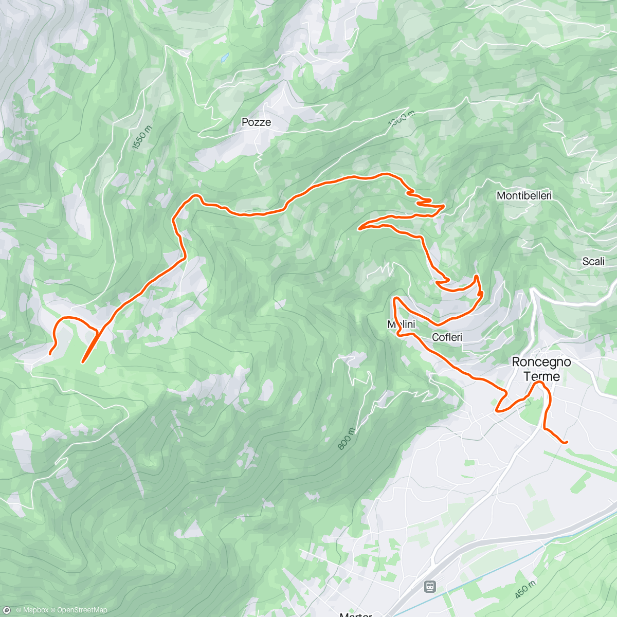 Map of the activity, Bikepacking Tag 1 Rifugio Erterle