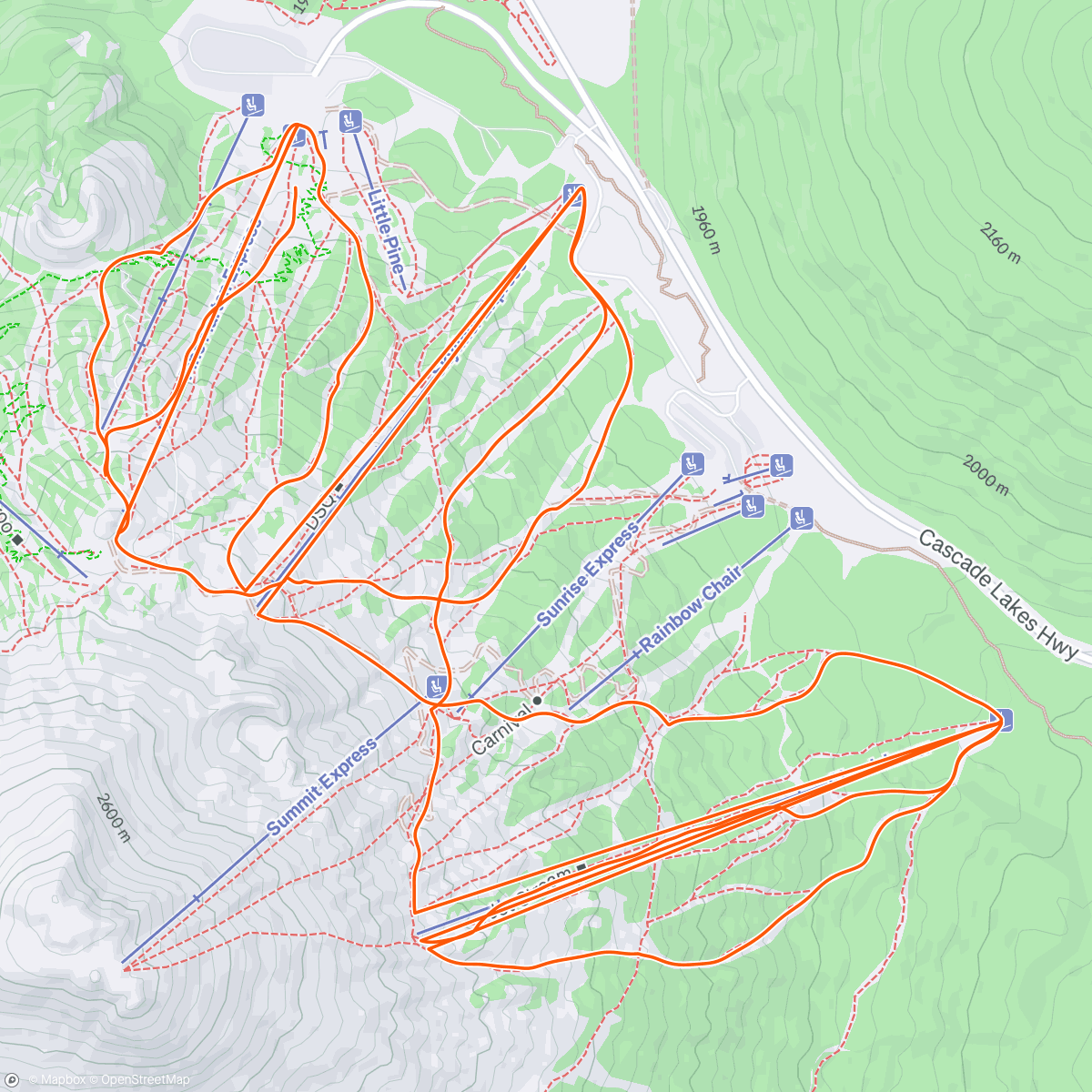 Map of the activity, Morning Alpine Ski