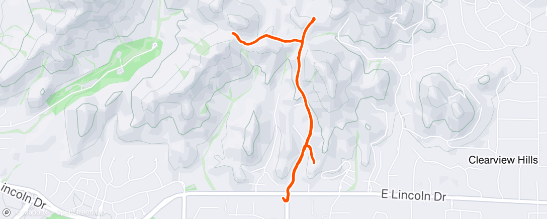 Map of the activity, Morning Hike: 15Lbs