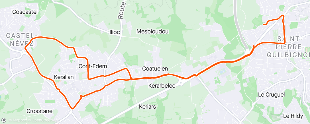 Map of the activity, Course à pied dans l'après-midi