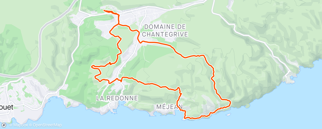 Map of the activity, Trail de la côte bleue 15 km