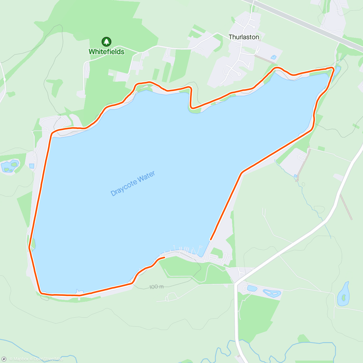 Map of the activity, 1st run at draycote waters since opening it up fully again.  Forgot how far it is round 😂. Very hot but lovely views xx