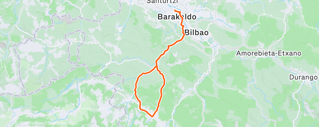 Map of the activity, Bicicleta por la mañana