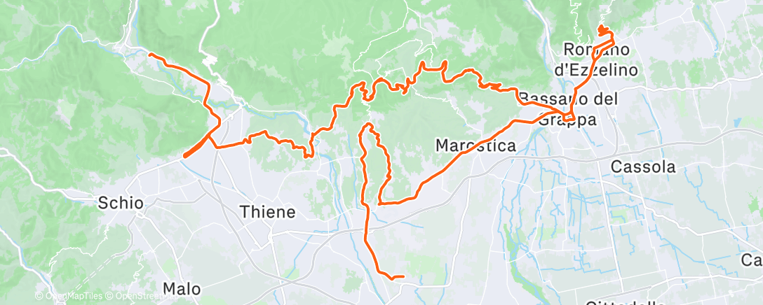 Mapa de la actividad (Pedalata mattutina)