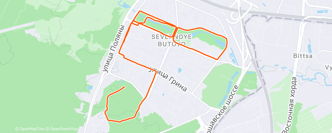 Карта физической активности (Вечерний забег)