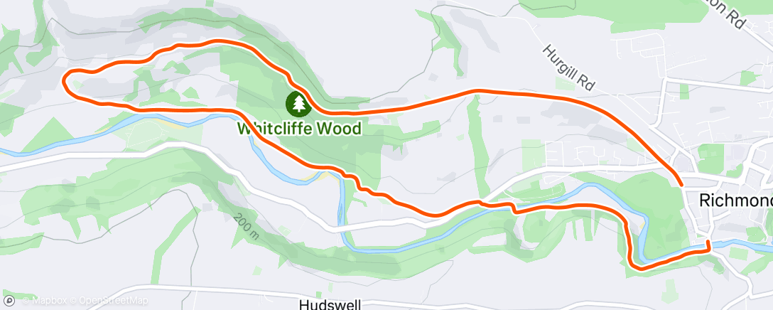 Map of the activity, Evening Run