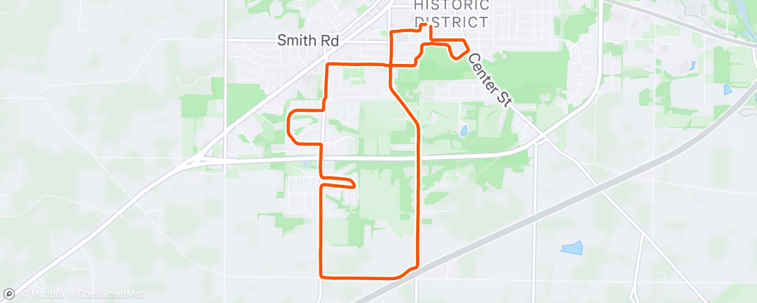 Map of the activity, Lunch Run