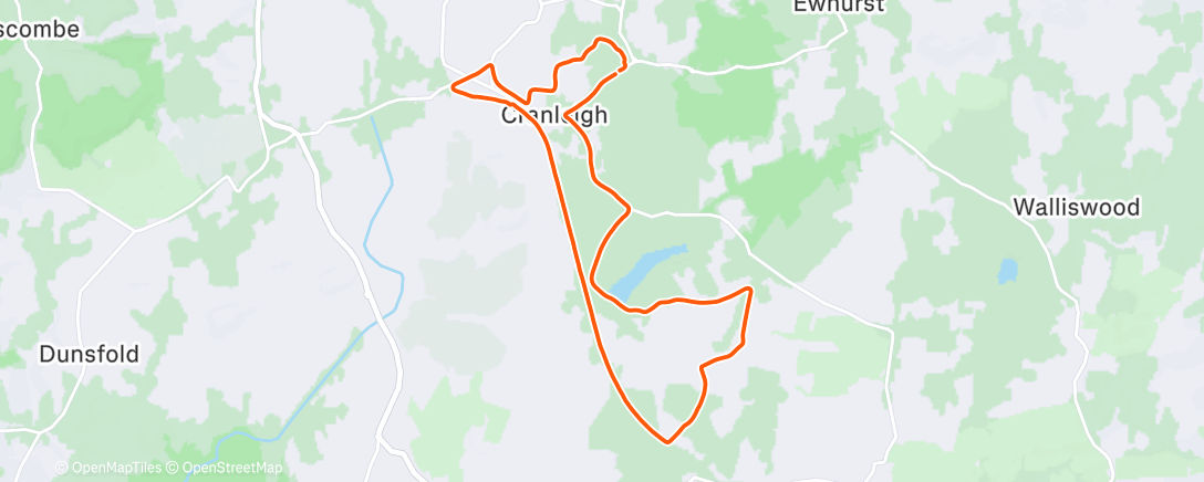 Map of the activity, Cranleigh Runners