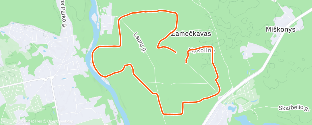 Map of the activity, Neris trail