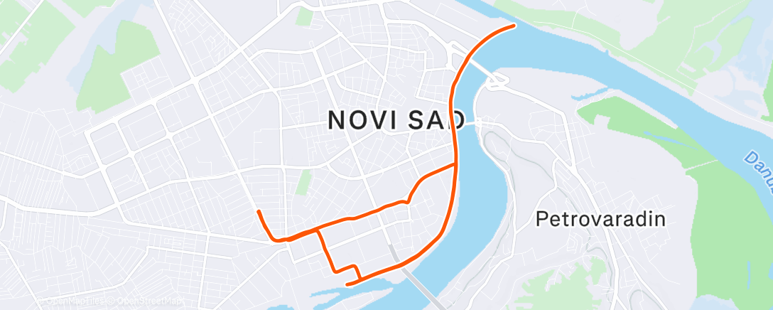 Map of the activity, Evening Run