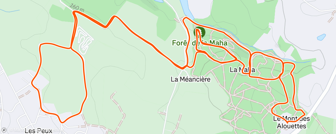 Map of the activity, Morning Trail Run