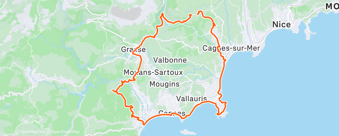 Carte de l'activité Sortie vélo le matin