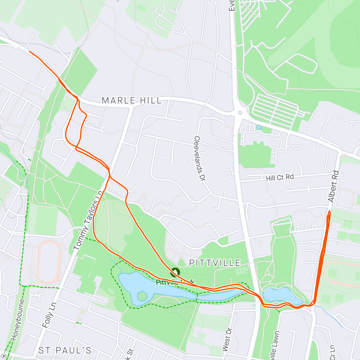 Map of the activity, Ascending Hill Reps with Runna ✅