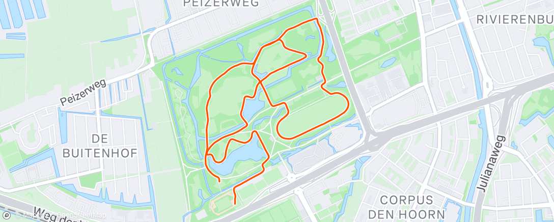 Map of the activity, Stadspark Nightrun