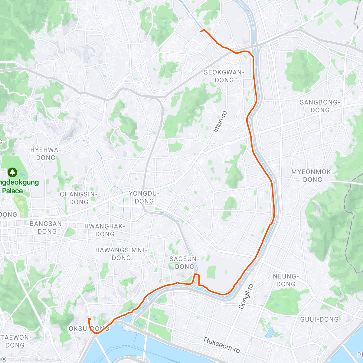 Map of the activity, Ride to new home