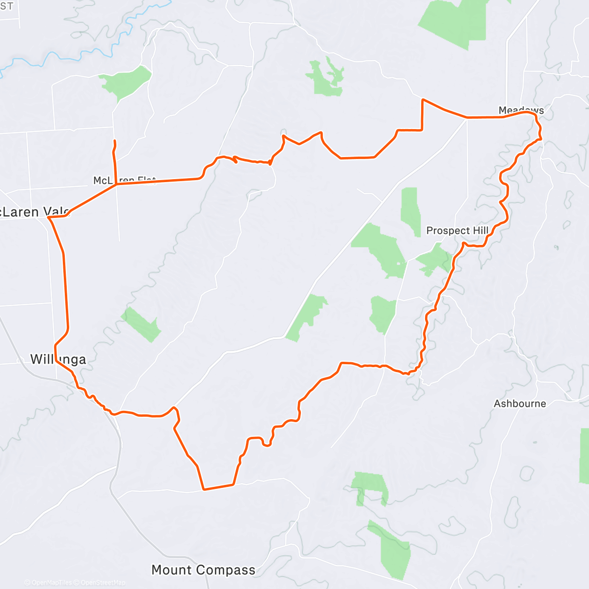 Map of the activity, Boxing Day Gravel Ride