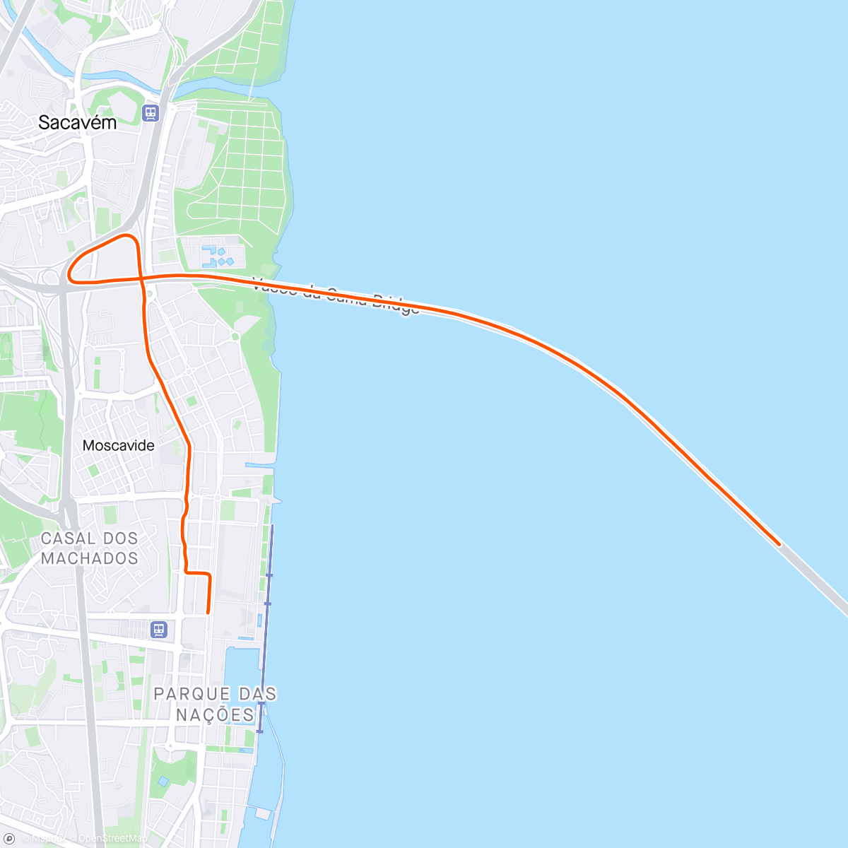 Map of the activity, 8k Maratón de Lisboa