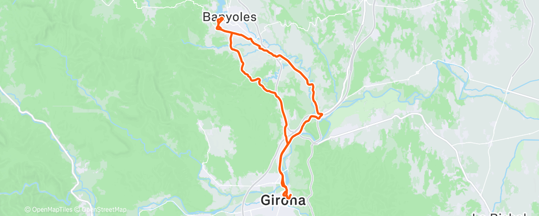 Map of the activity, Cycling