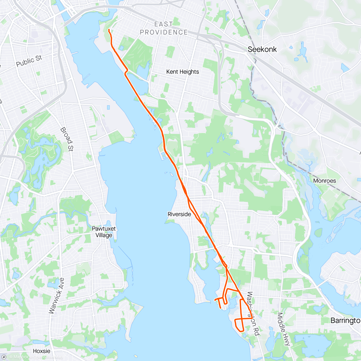 Map of the activity, Evening cruise with the crew