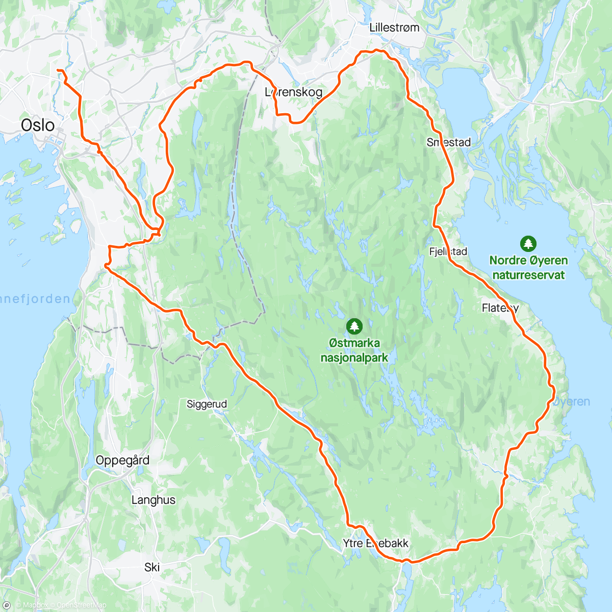 アクティビティ「Recon Enebakk rundt」の地図