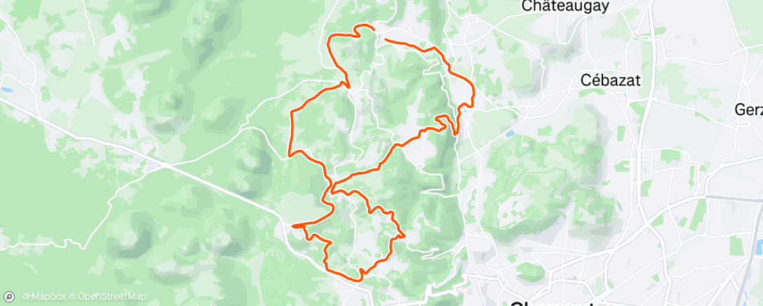 Map of the activity, Sortie VTT le matin