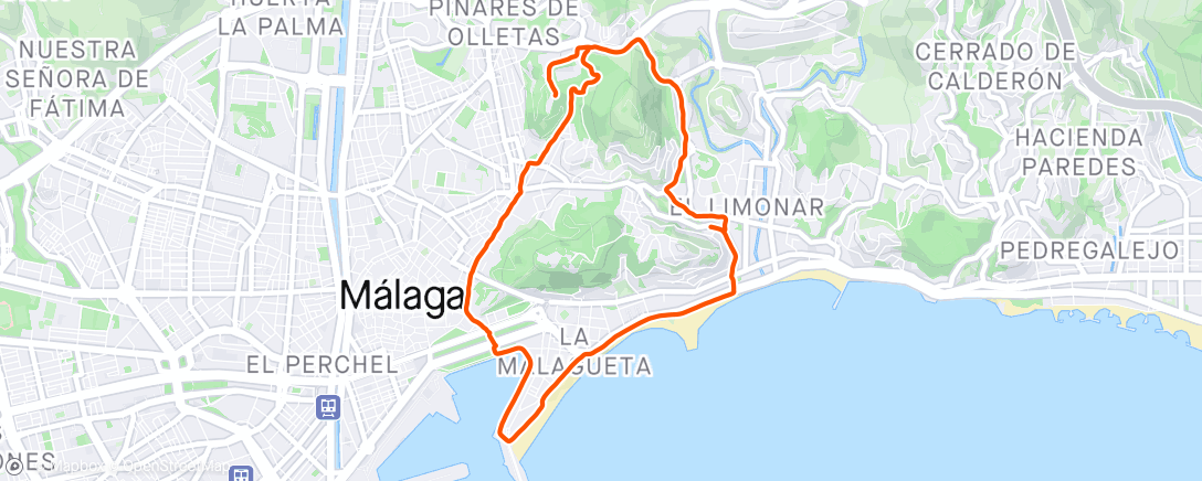 Map of the activity, Ochtendgloren Malaga 🇪🇸☀️💪