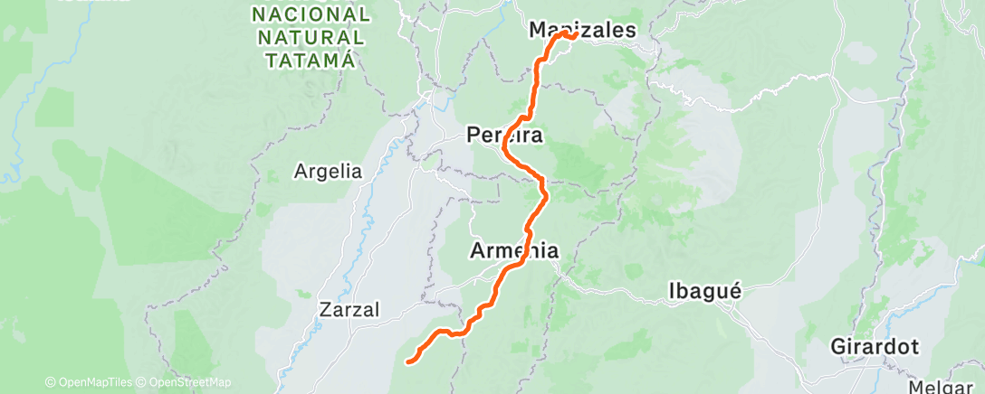 Mappa dell'attività Bicicleta por la mañana