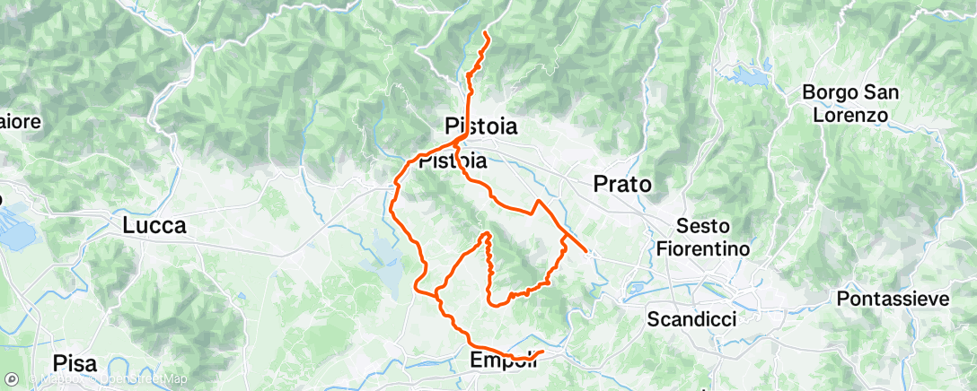 Map of the activity, Ciclismo mattutino