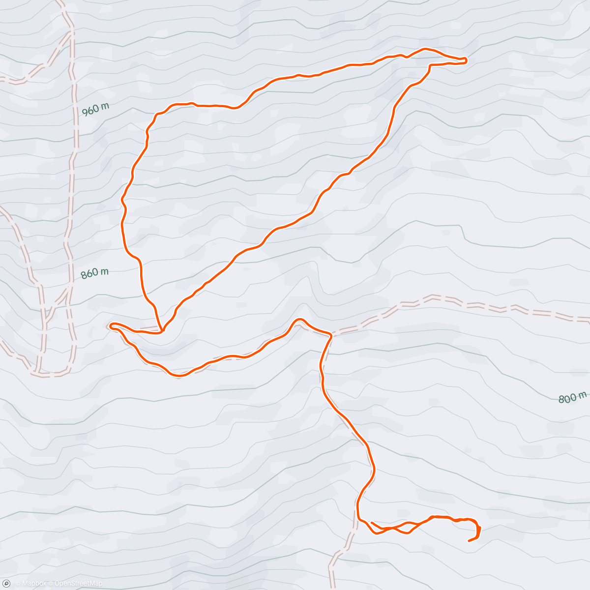 Map of the activity, Morning hike