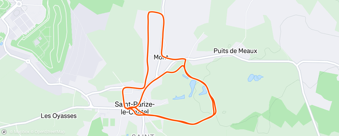 Map of the activity, Course à pied en soirée