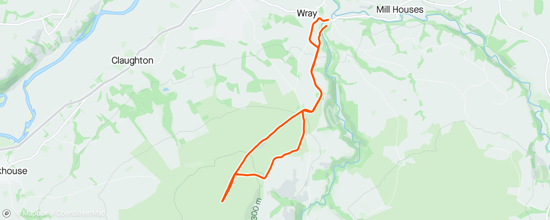 Mapa de la actividad, Wray Caton Moor Fell Race