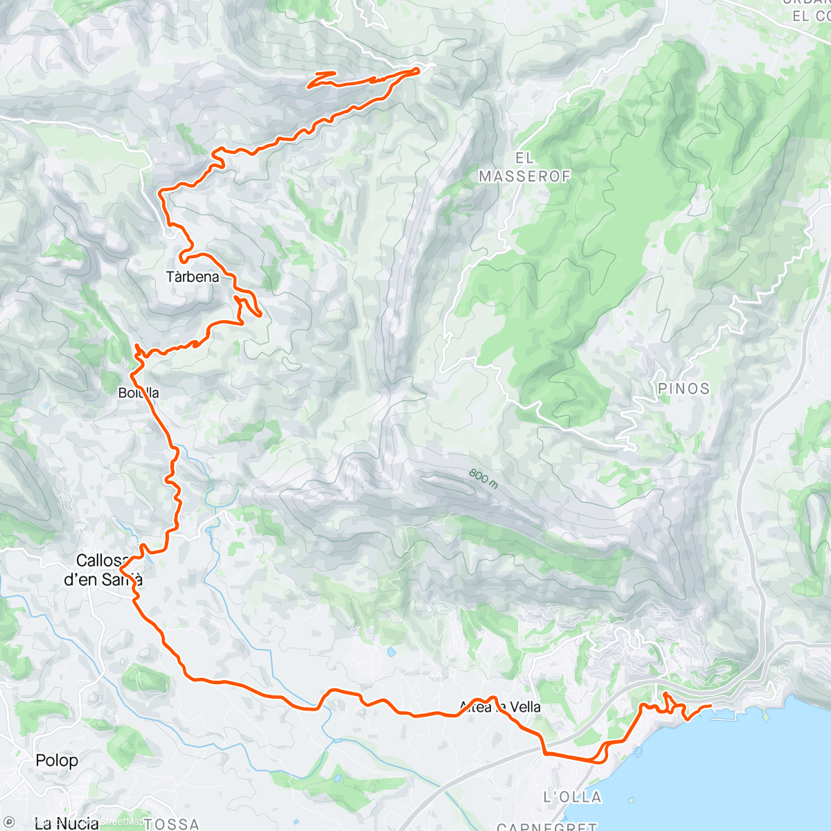 Map of the activity, 2.0 Ride