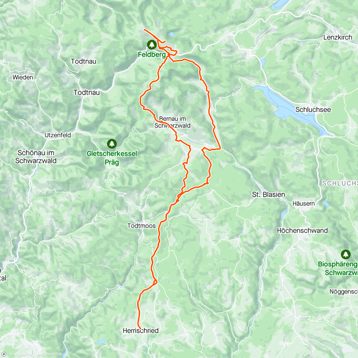 Karte der Aktivität „Chill Ride to Feldberg - Highest Mountain in the Region”